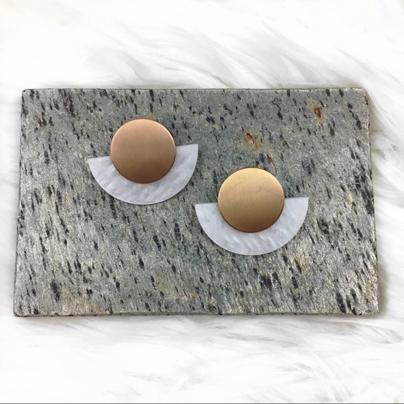 Jewelry - Half Moon Pearlized Resin Earrings